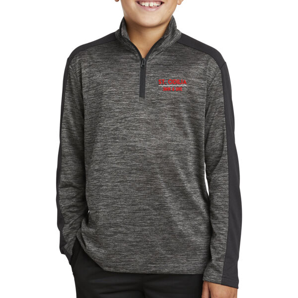 Sport-Tek Youth PosiCharge Electric Heather Colorblock 1/4 Zip Pullover - Embroidered Logo Thumbnail