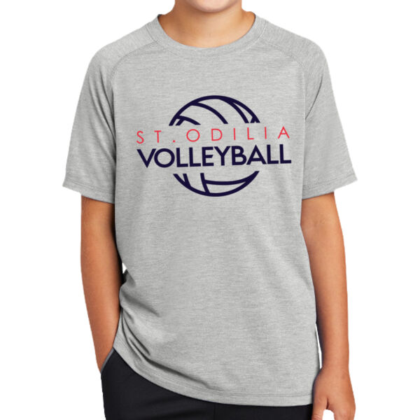Youth PosiCharge Tri-Blend Wicking Raglan Tee - Printed Logo Thumbnail
