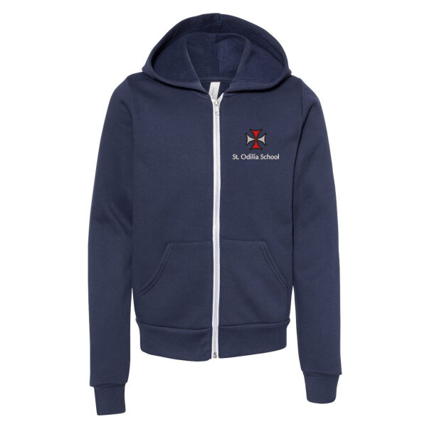 Youth Sponge Fleece Full-Zip Hoodie - Embroidered Logo Thumbnail