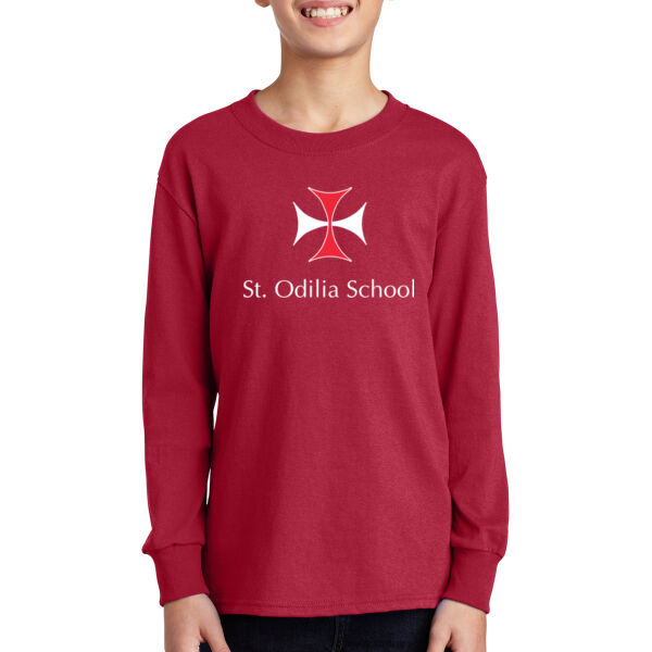 Port & Company Youth Long Sleeve Core Cotton Tee - Printed Logo Thumbnail