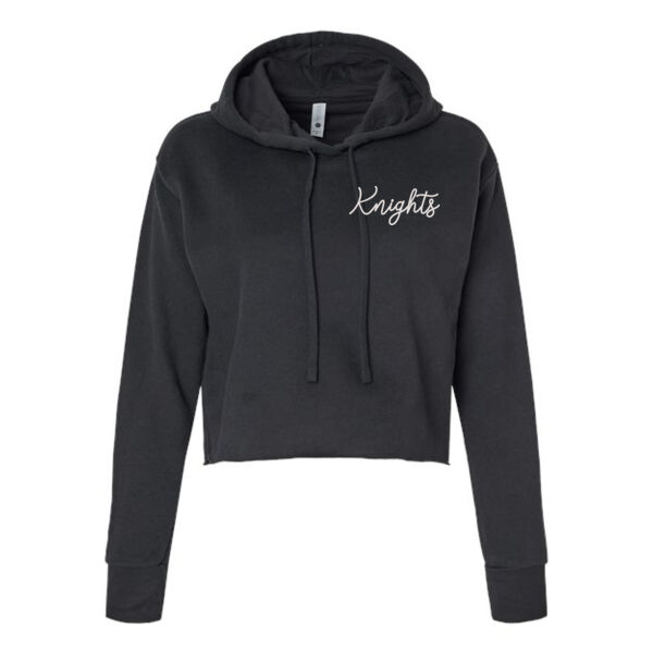 Next Level - Women's Laguna Sueded Raw Edge Crop Hoodie - Embroidered Logo Thumbnail