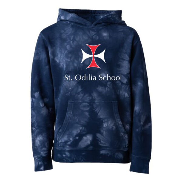 **CLOSEOUT ITEM** Youth Midweight Tie-Dye Hooded Pullover - Printed Logo Thumbnail