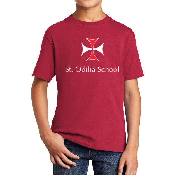 **CLOSEOUT ITEM** Youth Core Cotton Tee - Printed Logo Thumbnail